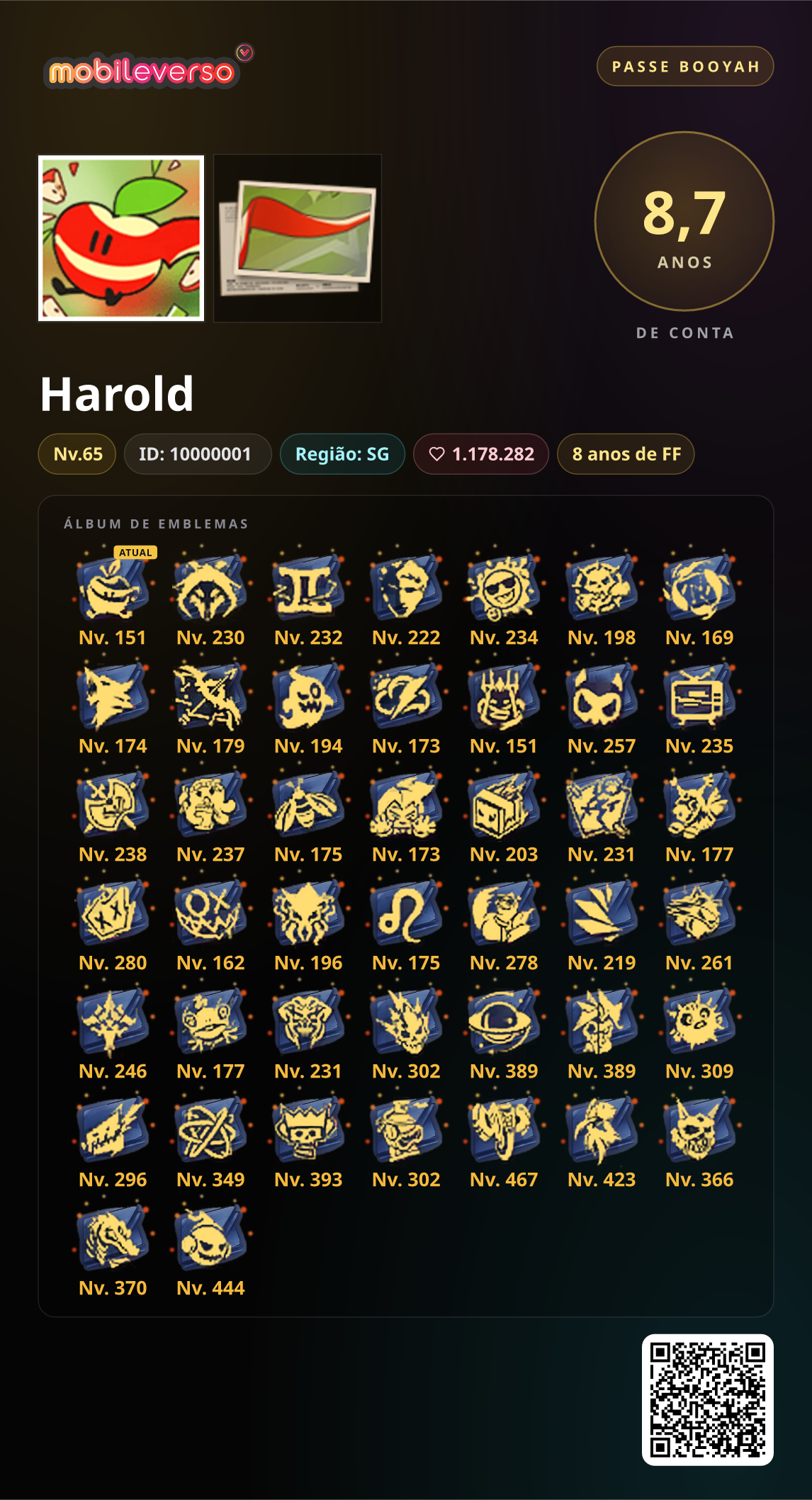 Álbum de emblemas de Harold — Passe Booyah