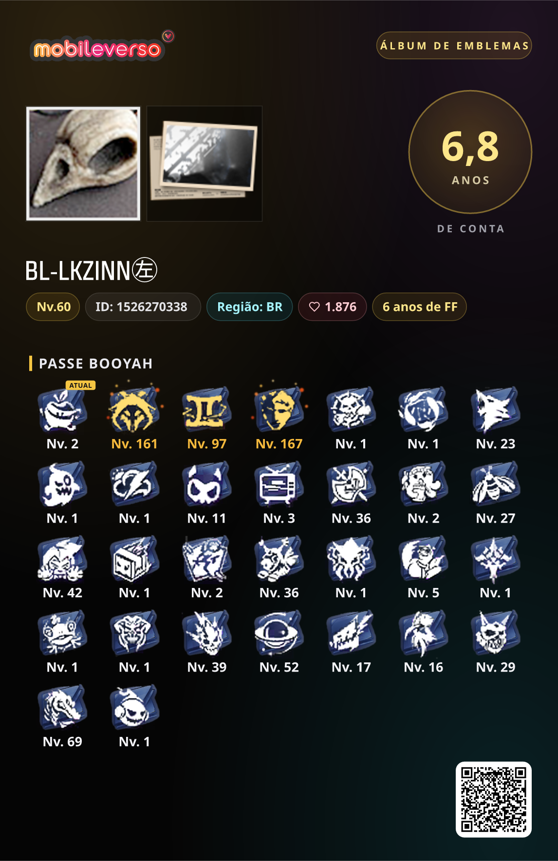 Álbum de emblemas de BL-LKZINN㊧ — Passe Booyah