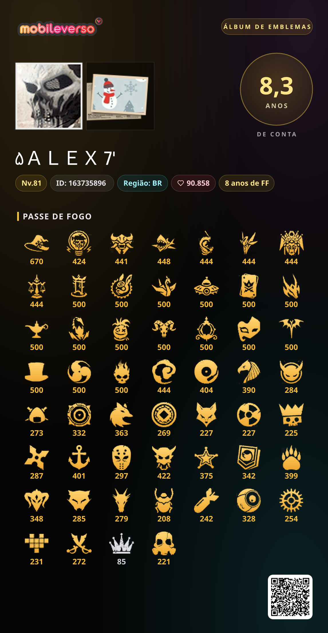 Álbum de emblemas de ۵ALEX 7' — Passe de Fogo