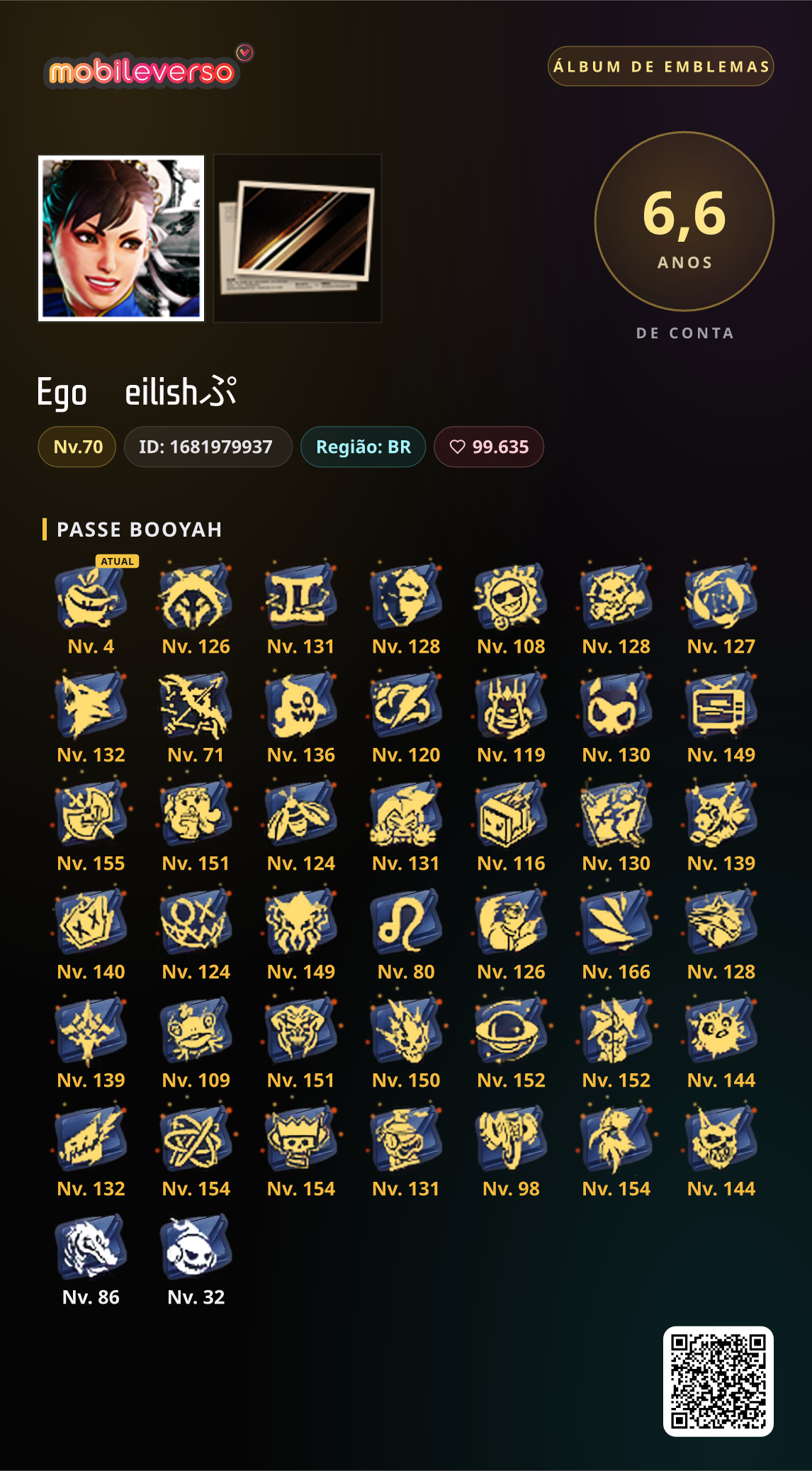 Álbum de emblemas de Egoㅤeilishぷ — Passe Booyah