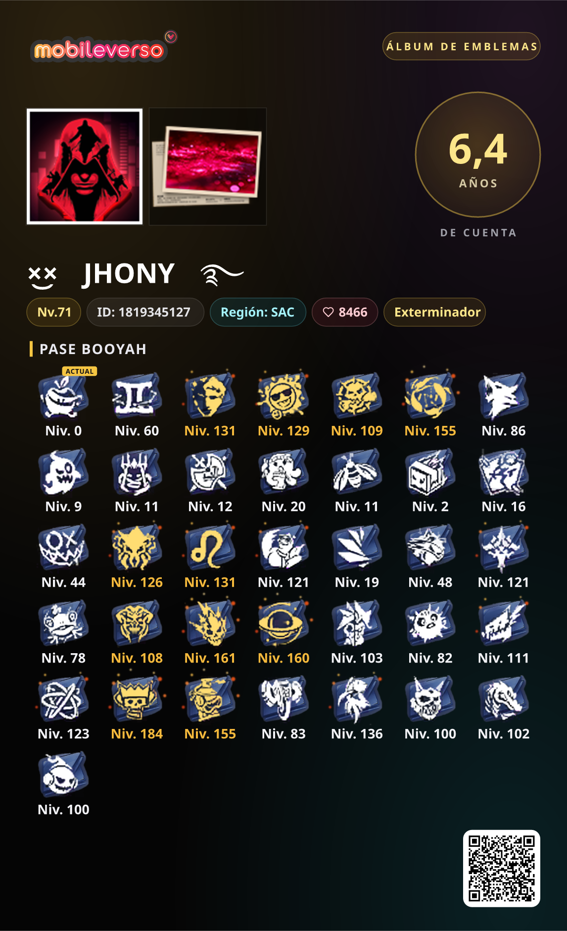 Álbum de emblemas de ×͜×ㅤJHONYㅤ࿐ — Passe Booyah