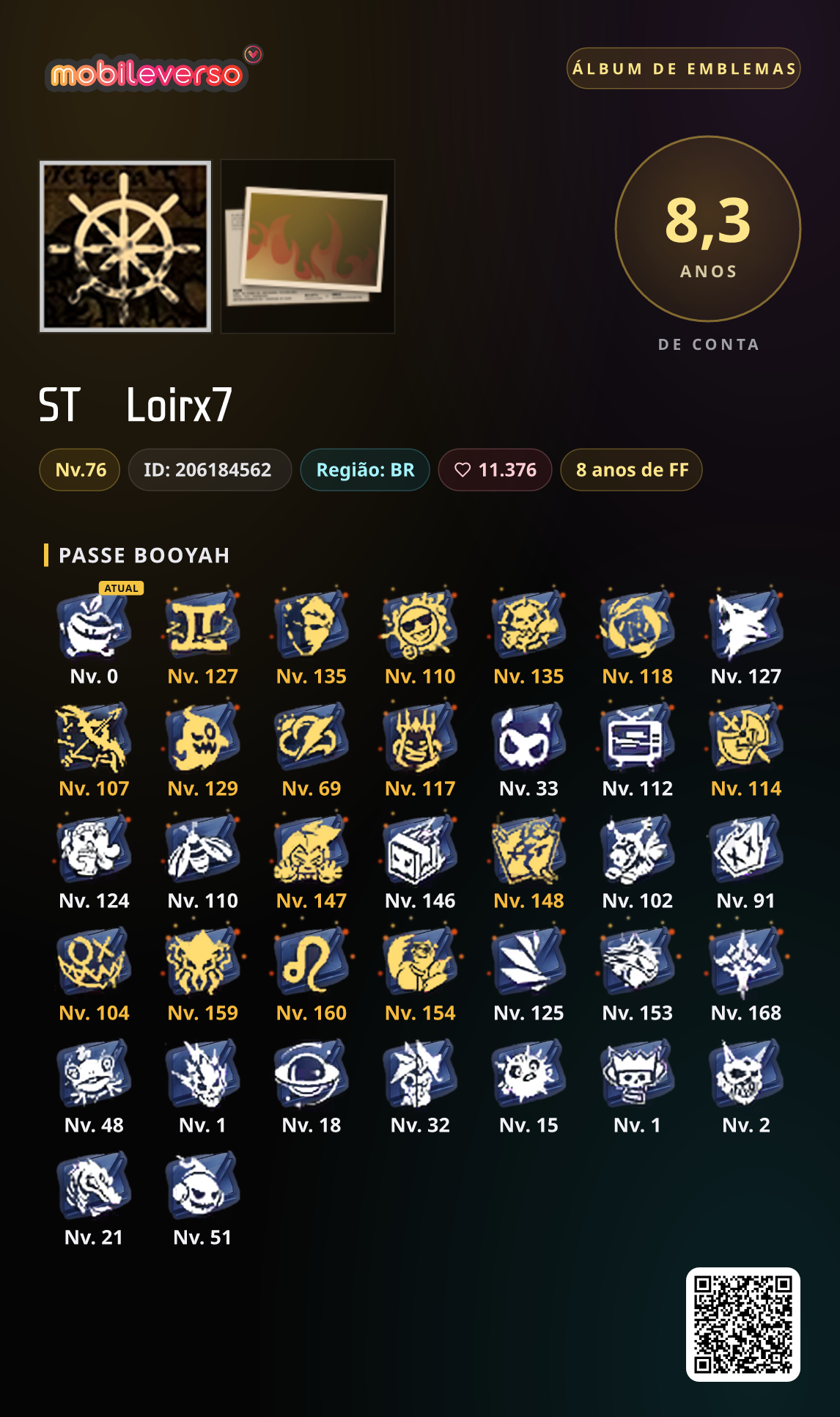 Álbum de emblemas de STㅤLoirx7 — Passe Booyah