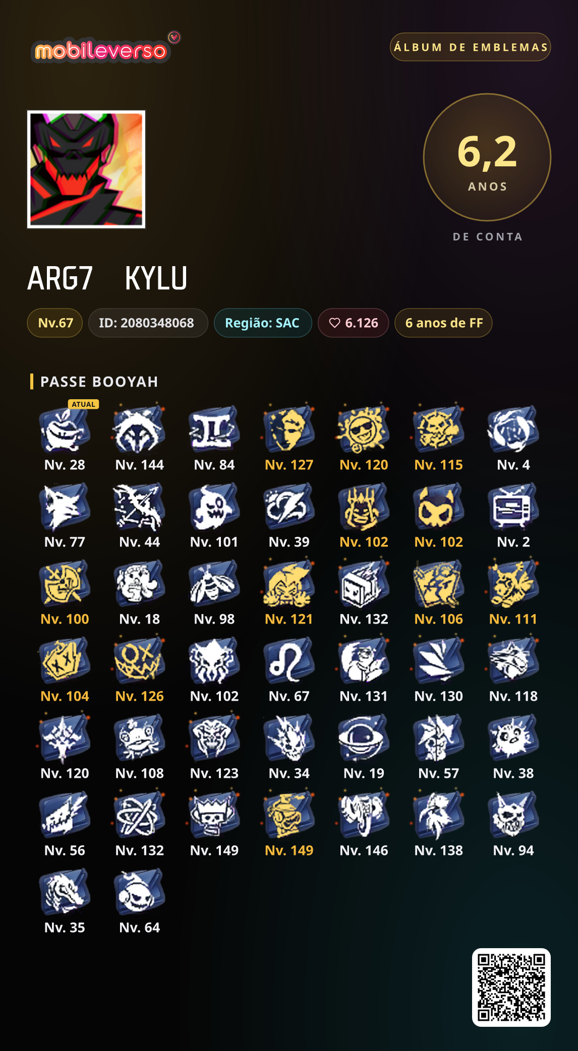 Álbum de emblemas de ARG7ㅤKYLU — Passe Booyah