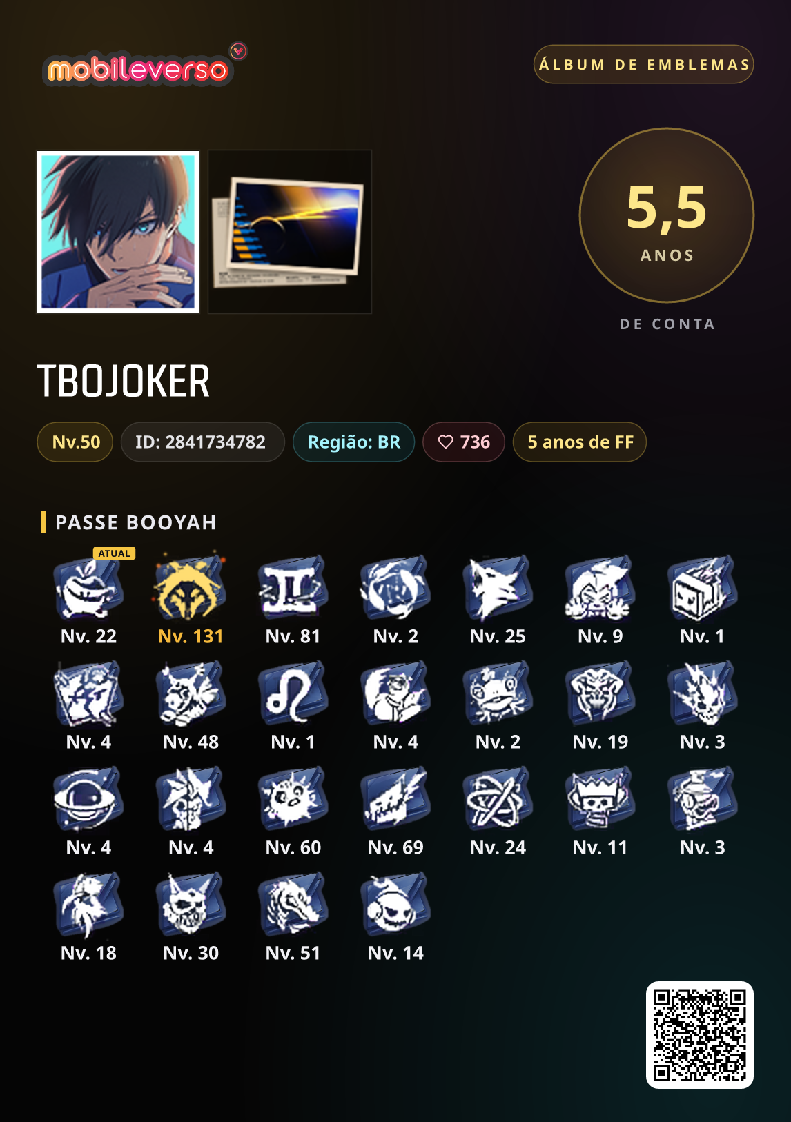 Álbum de emblemas de TBOᅠJOKER — Passe Booyah