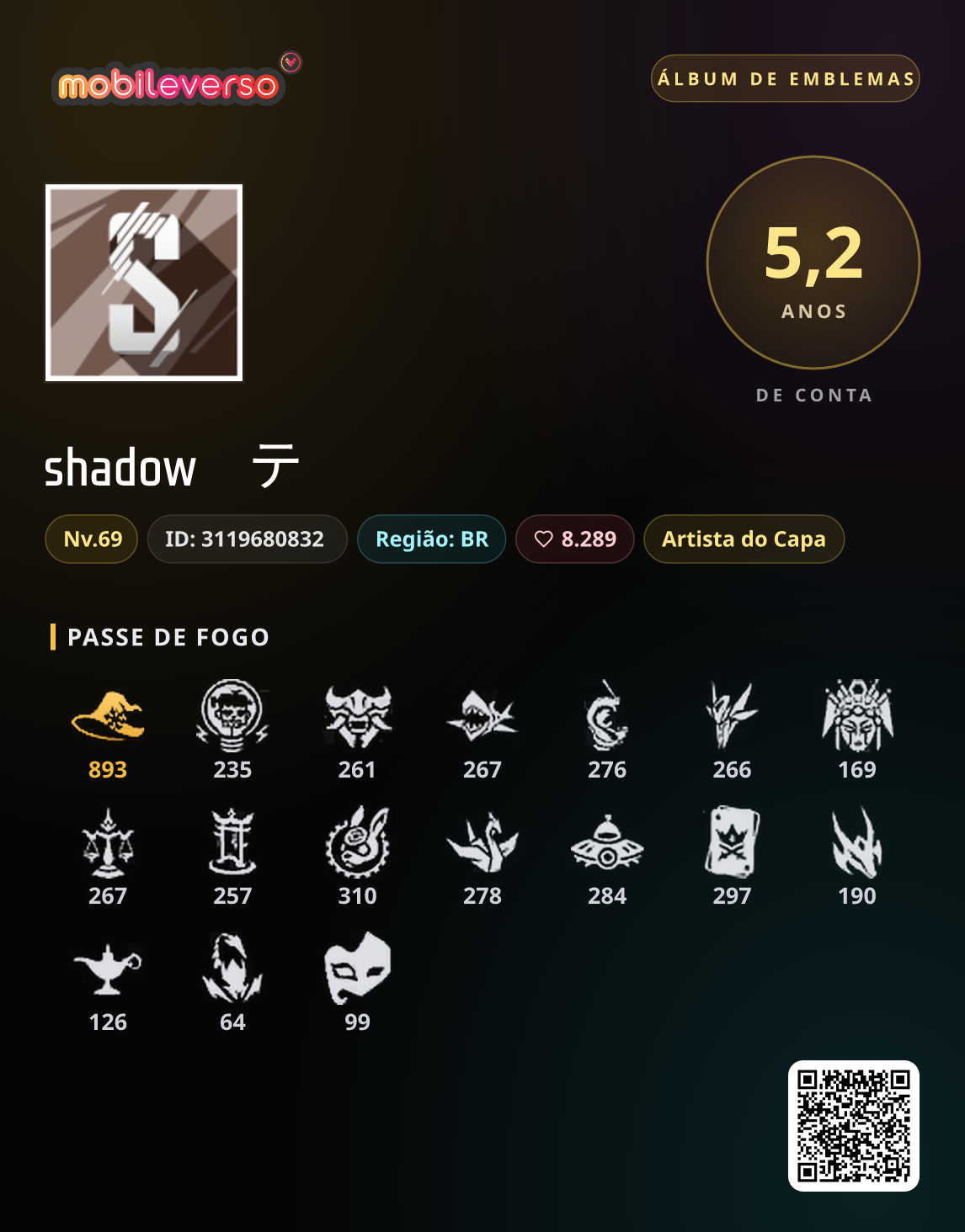 Álbum de emblemas de shadowㅤテㅤ — Passe de Fogo