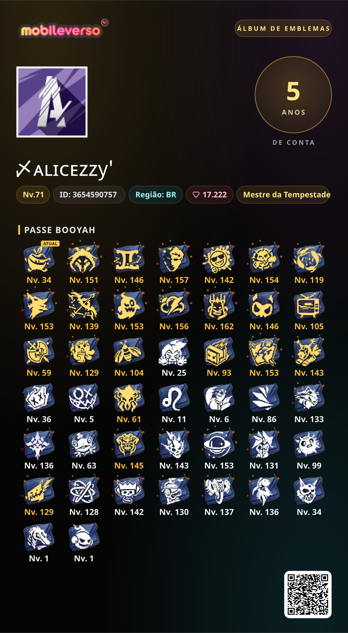 Álbum de emblemas de 〆ᴀʟɪᴄᴇzzy' — Passe Booyah