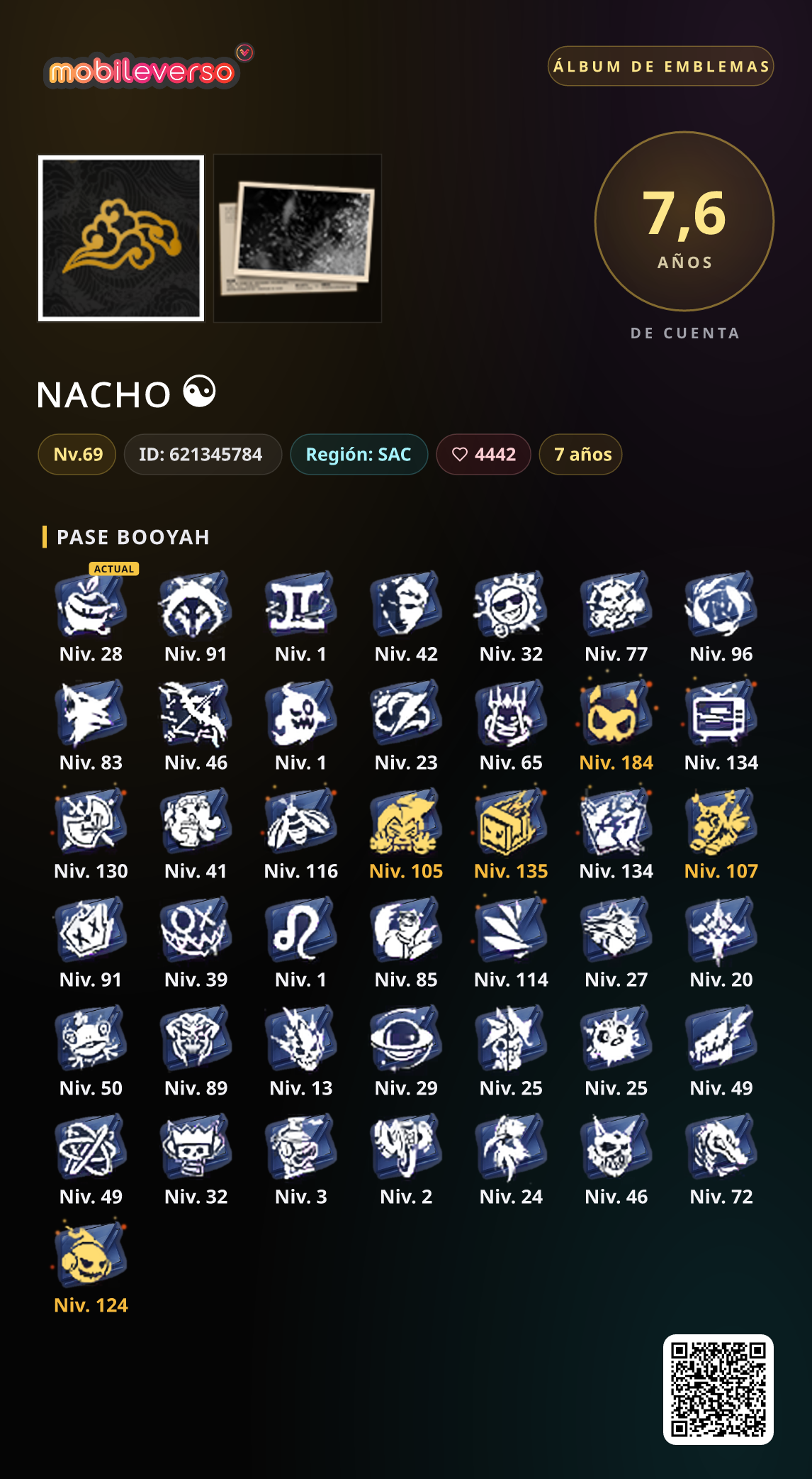 Álbum de emblemas de ɴᴀᴄʜᴏ ☯ — Passe Booyah